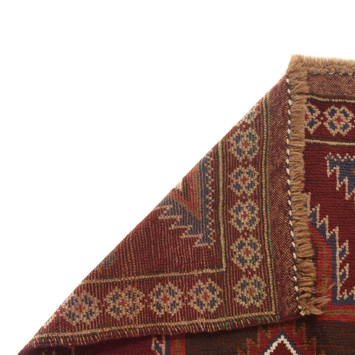 Red Afghan Baluchi Rug 2' 10" x 4' 6" Hand-Knotted | No. AL20208
