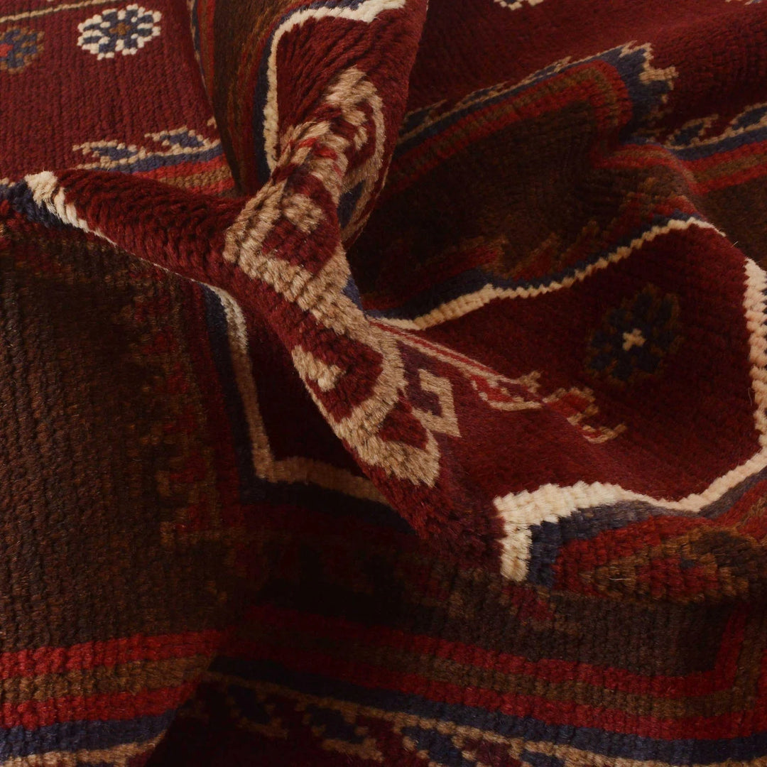 Red Afghan Baluchi Rug 2' 10" x 4' 6" Hand-Knotted | No. AL20208