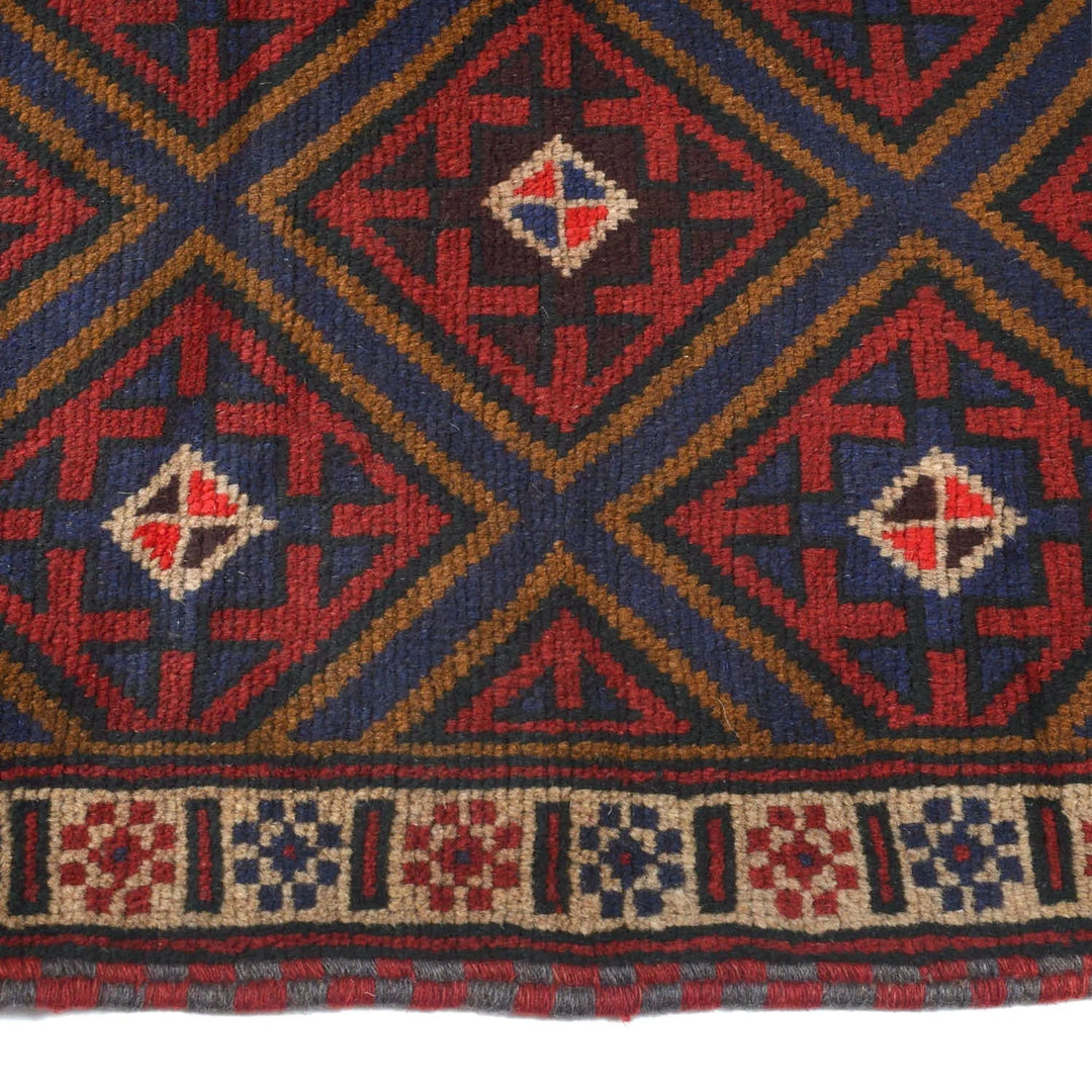 Afghan Baluchi Rug 3' 3" x 4' 10" Hand-Knotted | No. AL20211