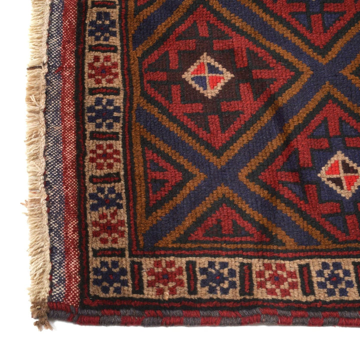 Afghan Baluchi Rug 3' 3" x 4' 10" Hand-Knotted | No. AL20211