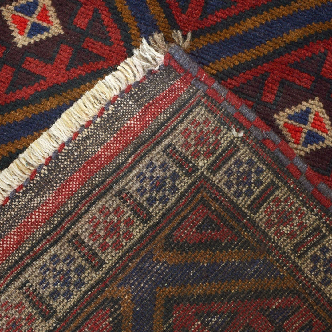 Afghan Baluchi Rug 3' 3" x 4' 10" Hand-Knotted | No. AL20211
