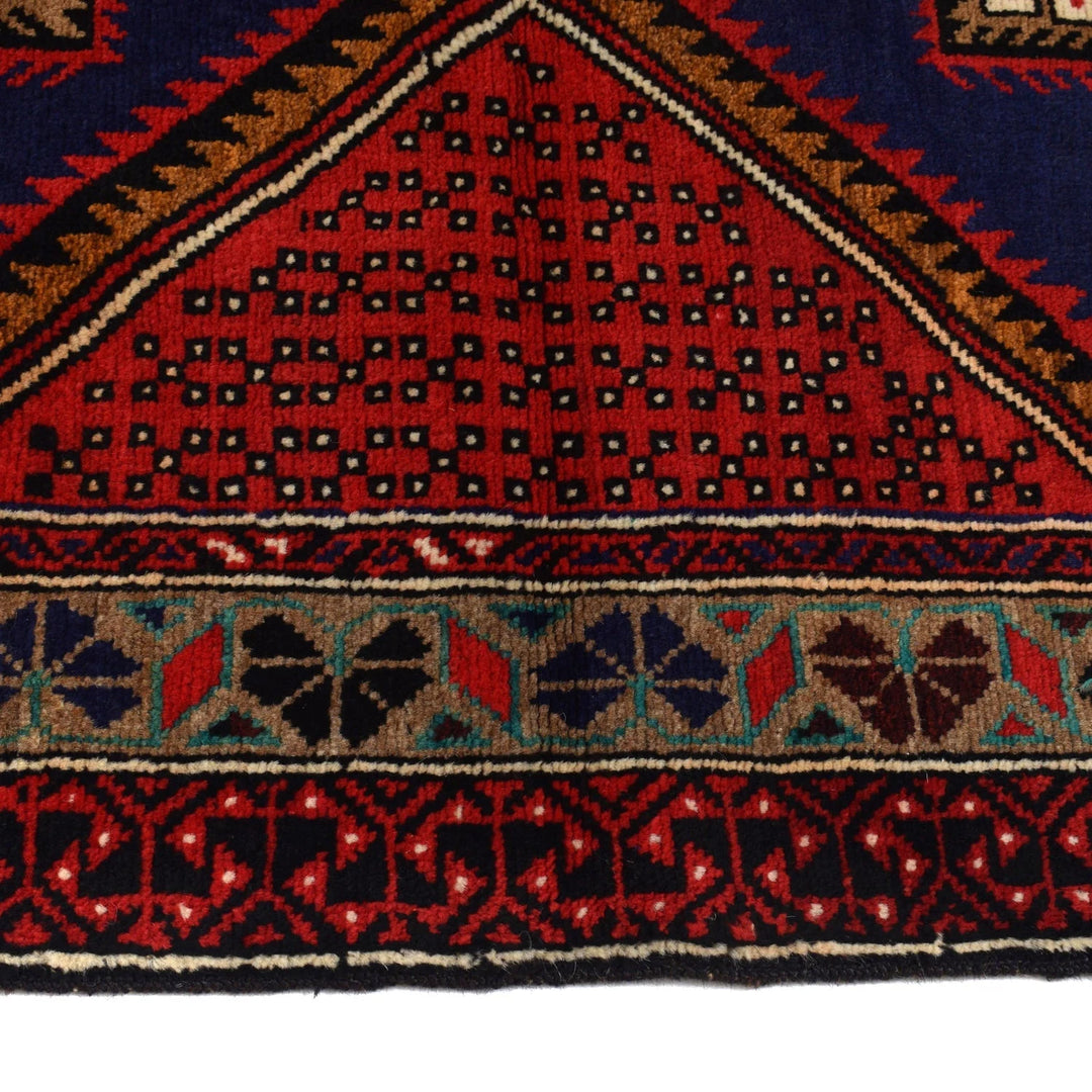 Blue Afghan Baluchi Rug 4' 4" x 6' 6" Hand-Knotted | No. AL20361