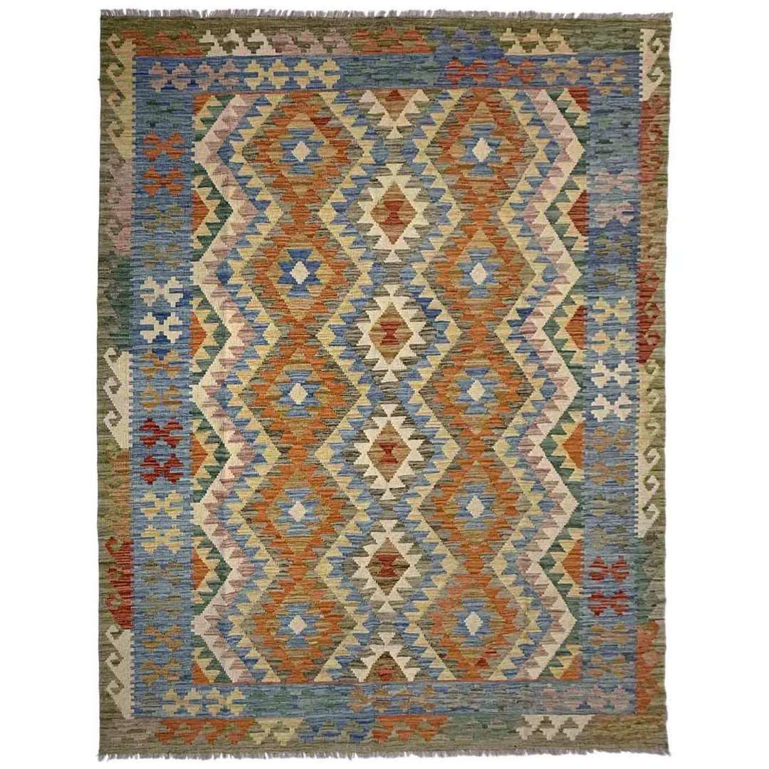 Afghan Vegetable Kilim Rug 5' 9" x 8' 1" Flat-Weave | No. AL203692