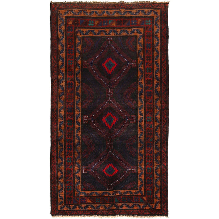 Afghan Baluchi Rug 3' 7" x 6' 5" Hand-Knotted | No. AL20389