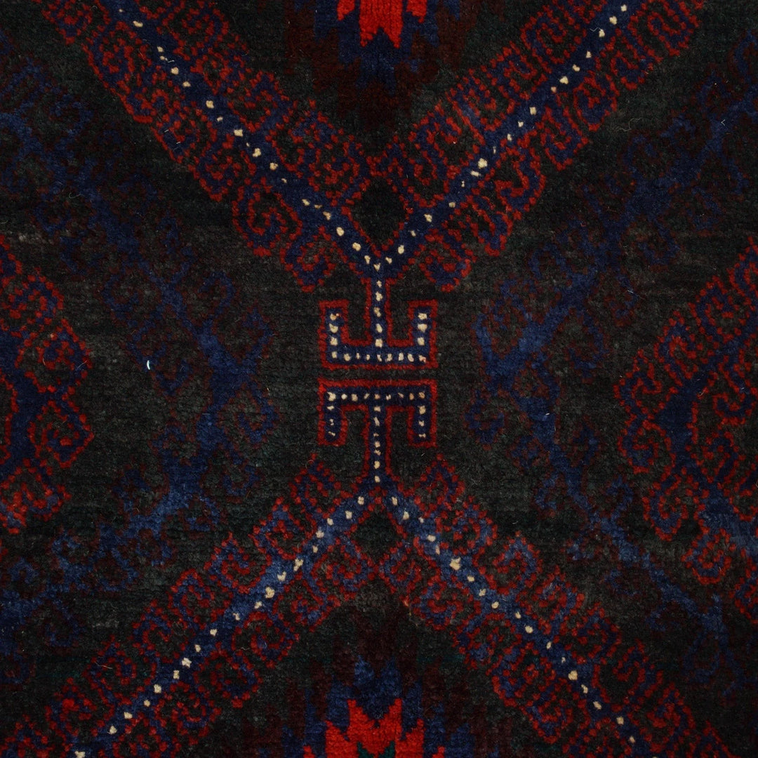 Afghan Baluchi Rug 3' 7" x 6' 5" Hand-Knotted | No. AL20389