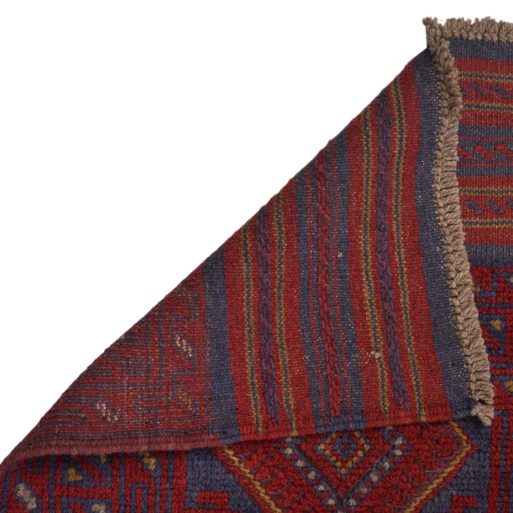 Red Afghan Mashwani Rug 2' 0" x 8' 8" Hand-Knotted | No. AL20390