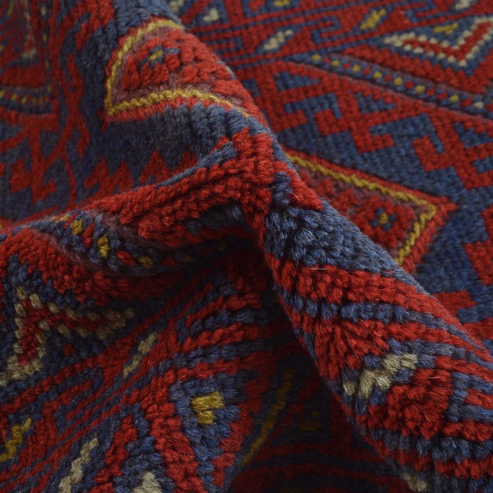 Red Afghan Mashwani Rug 2' 0" x 8' 8" Hand-Knotted | No. AL20390