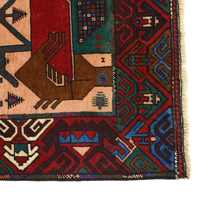 Afghan Pictorial Rug 4' 1" x 6' 3" Hand-Knotted | No. AL20405