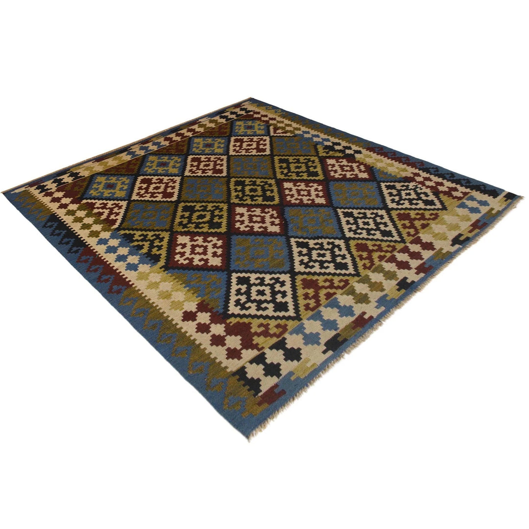 Afghan Kilim Rug 5' 2" x 6' 5" Flat-Weave | No. AL20438