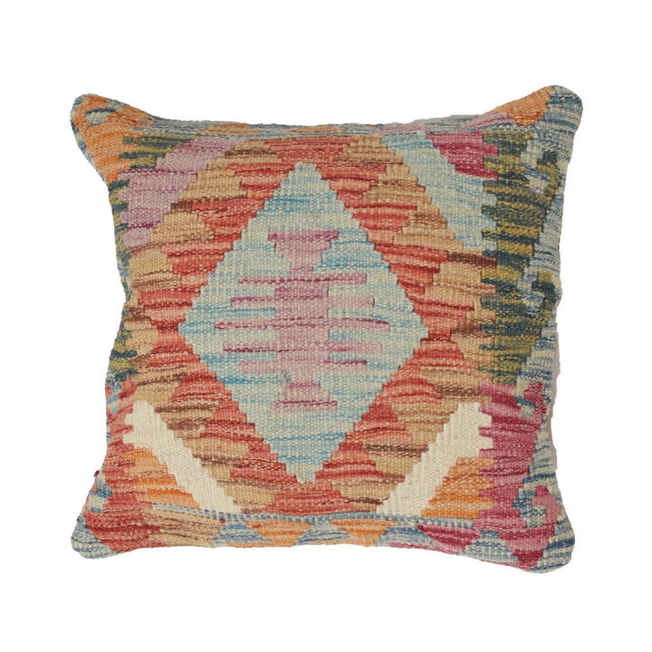Afghan Kilim Cushion 1' 4" x 1' 4" Flat-Weave | No. AL20454