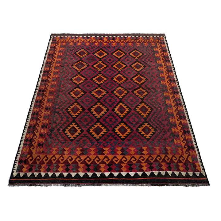 Afghan Maimana Kilim Rug 6' 2" x 9' 5" Flat-Weave | No. AL20495