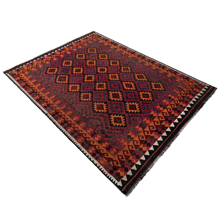 Afghan Maimana Kilim Rug 6' 2" x 9' 5" Flat-Weave | No. AL20495