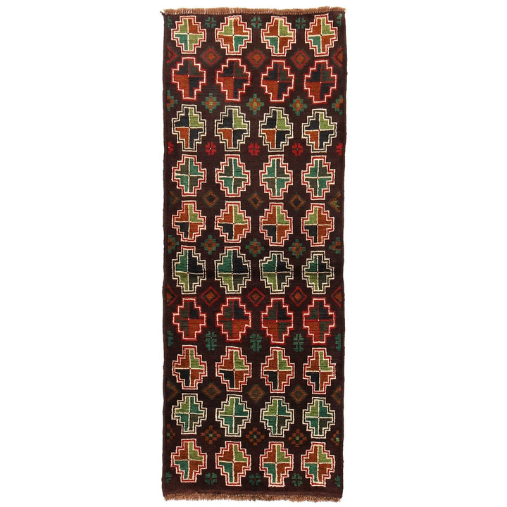 Brown Afghan Baluchi Rug 2' 5" x 6' 1" Hand-Knotted | No. AL20528