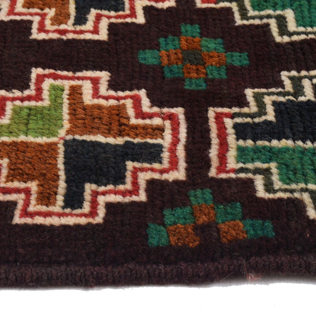 Brown Afghan Baluchi Rug 2' 5" x 6' 1" Hand-Knotted | No. AL20528