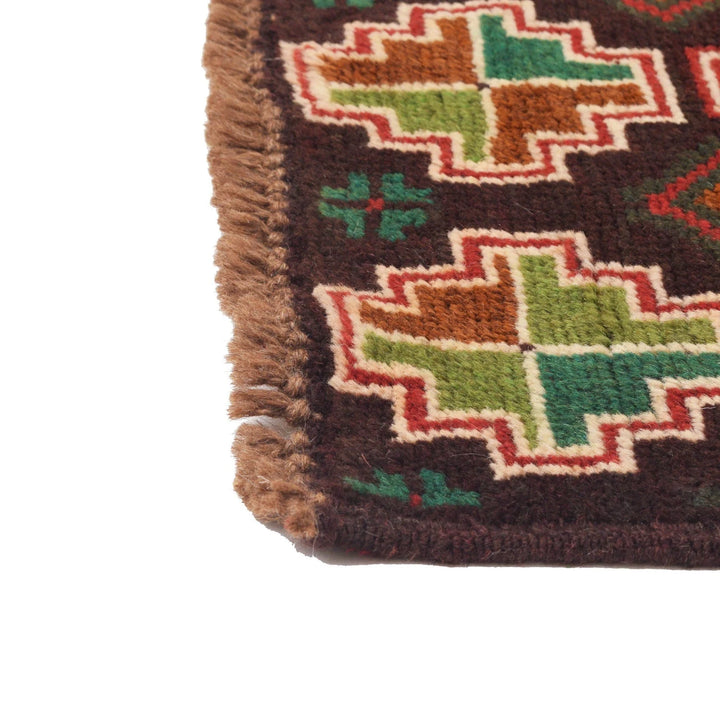 Brown Afghan Baluchi Rug 2' 5" x 6' 1" Hand-Knotted | No. AL20528