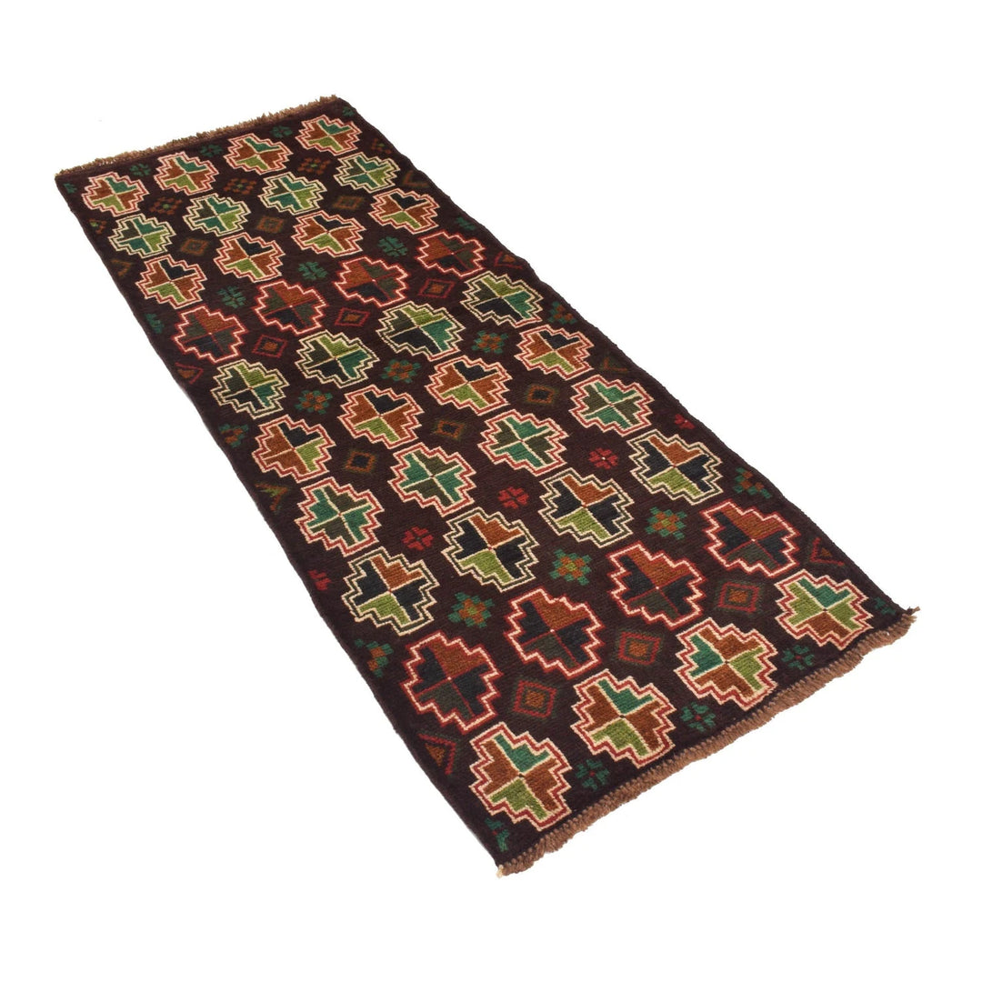 Brown Afghan Baluchi Rug 2' 5" x 6' 1" Hand-Knotted | No. AL20528