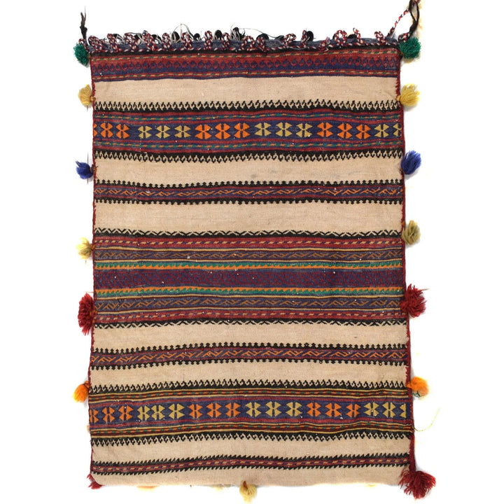 Afghan Baluch Balisht Kilim Rug 2' 0" x 2' 8" Flat-Weave | No. AL20562