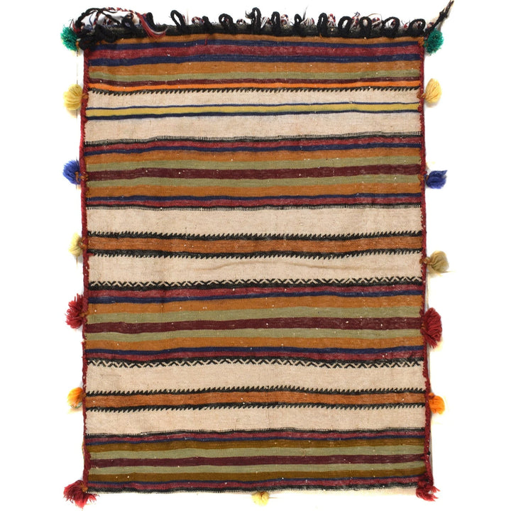Afghan Baluch Balisht Kilim Rug 2' 0" x 2' 8" Flat-Weave | No. AL20562