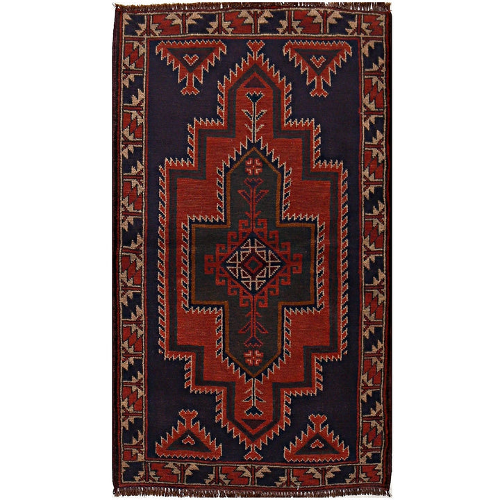 Afghan Baluchi Rug 2' 12" x 5' 2" Hand-Knotted | No. AL20799