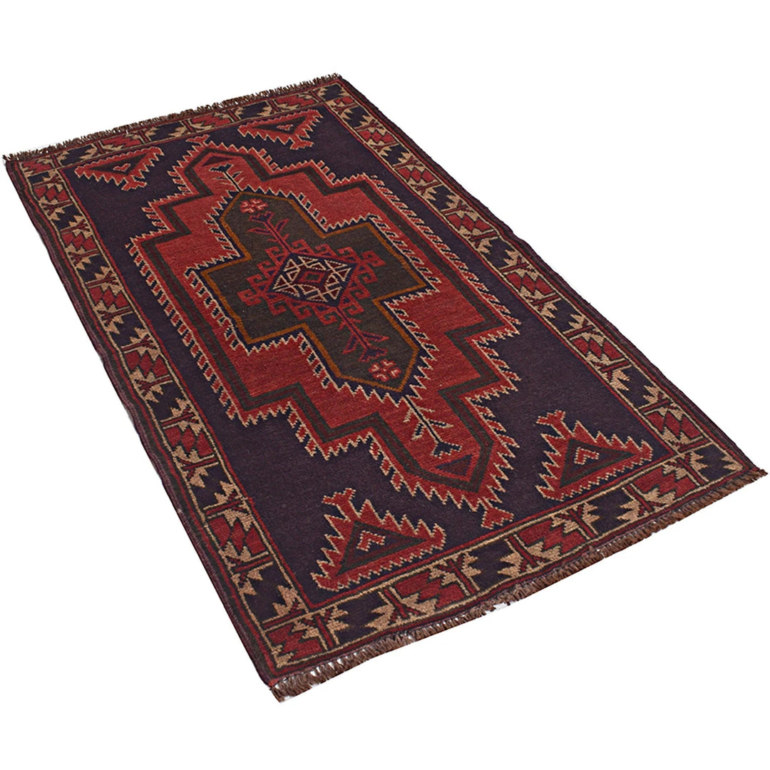 Afghan Baluchi Rug 2' 12" x 5' 2" Hand-Knotted | No. AL20799