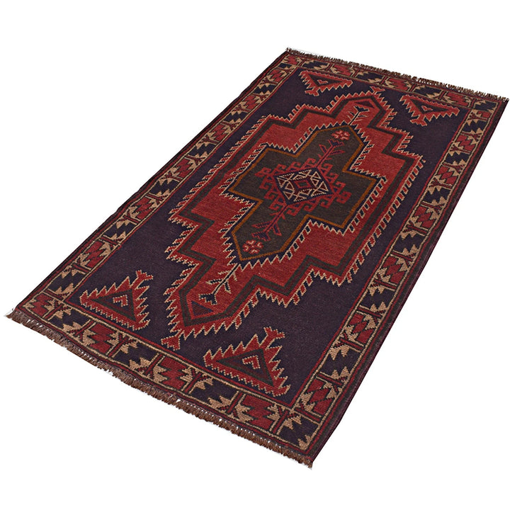 Afghan Baluchi Rug 2' 12" x 5' 2" Hand-Knotted | No. AL20799