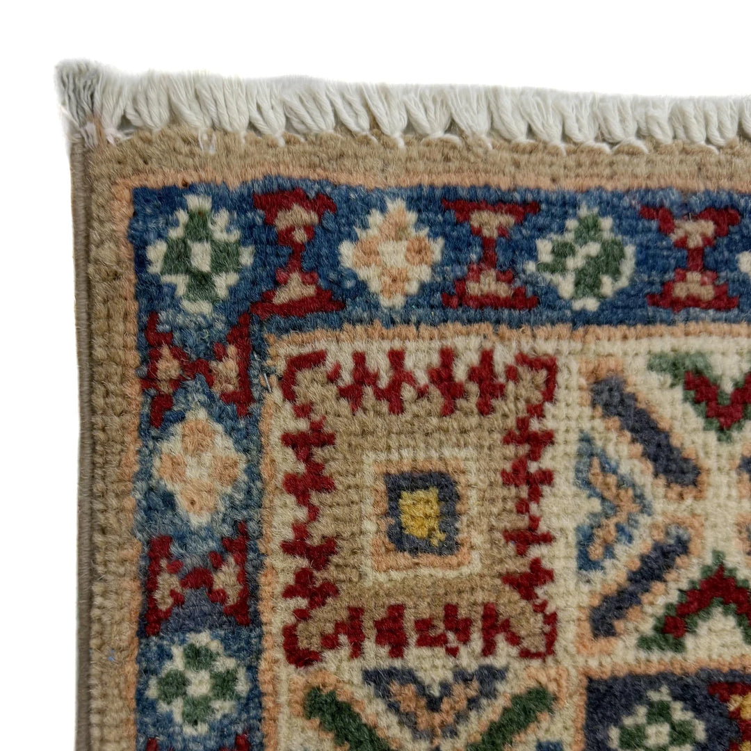 Afghan Kazak Rug 2' 7" x 3' 10" Hand-Knotted | No. AL20801