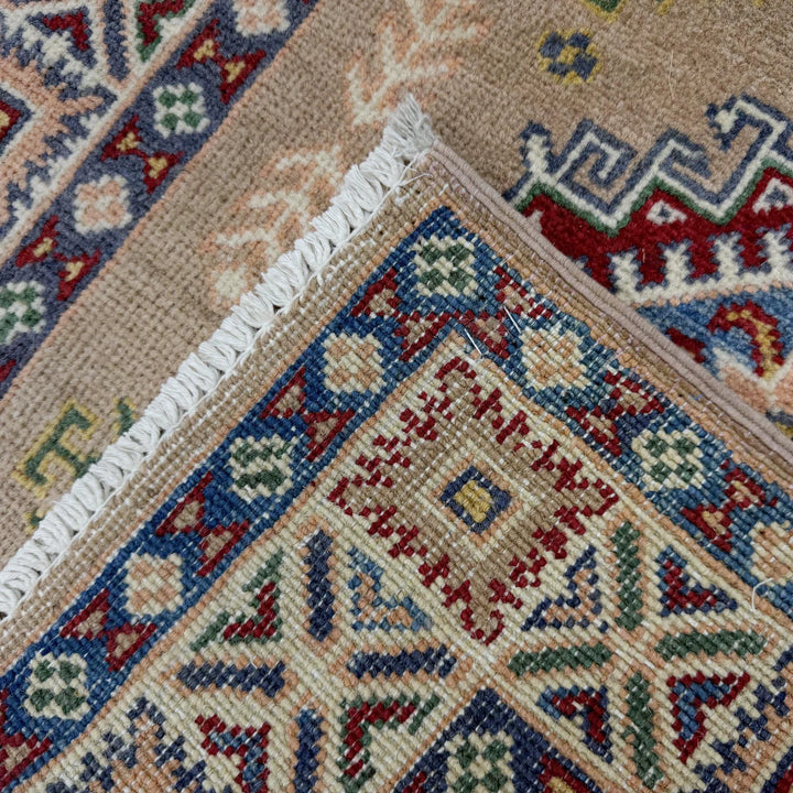 Afghan Kazak Rug 2' 7" x 3' 10" Hand-Knotted | No. AL20801