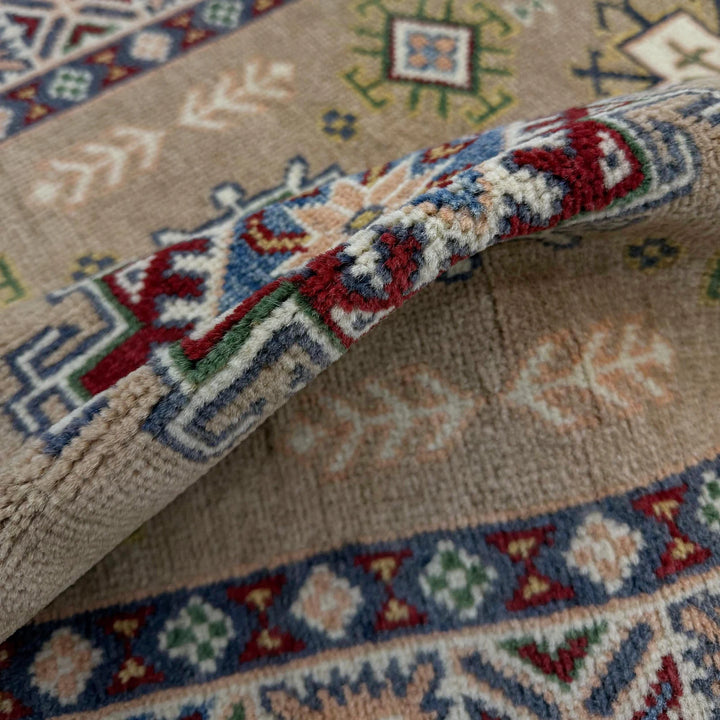 Afghan Kazak Rug 2' 7" x 3' 10" Hand-Knotted | No. AL20801