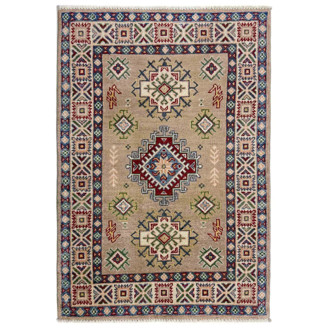 Handmade Kazak Area Rug 2' 7" x 3' 10" - No. AL20801