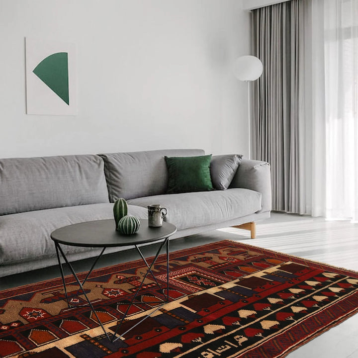 Afghan Pictorial Rug 2' 9" x 4' 6" Hand-Knotted | No. AL20819