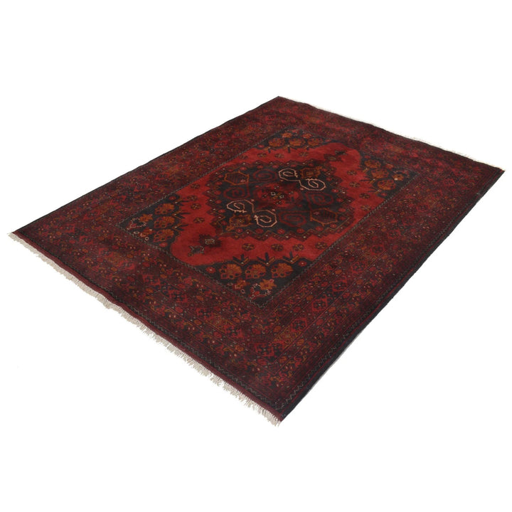 Red Afghan Khal Mohammadi Rug 4'11" x 6'4" Hand-Knotted | No. AL20911