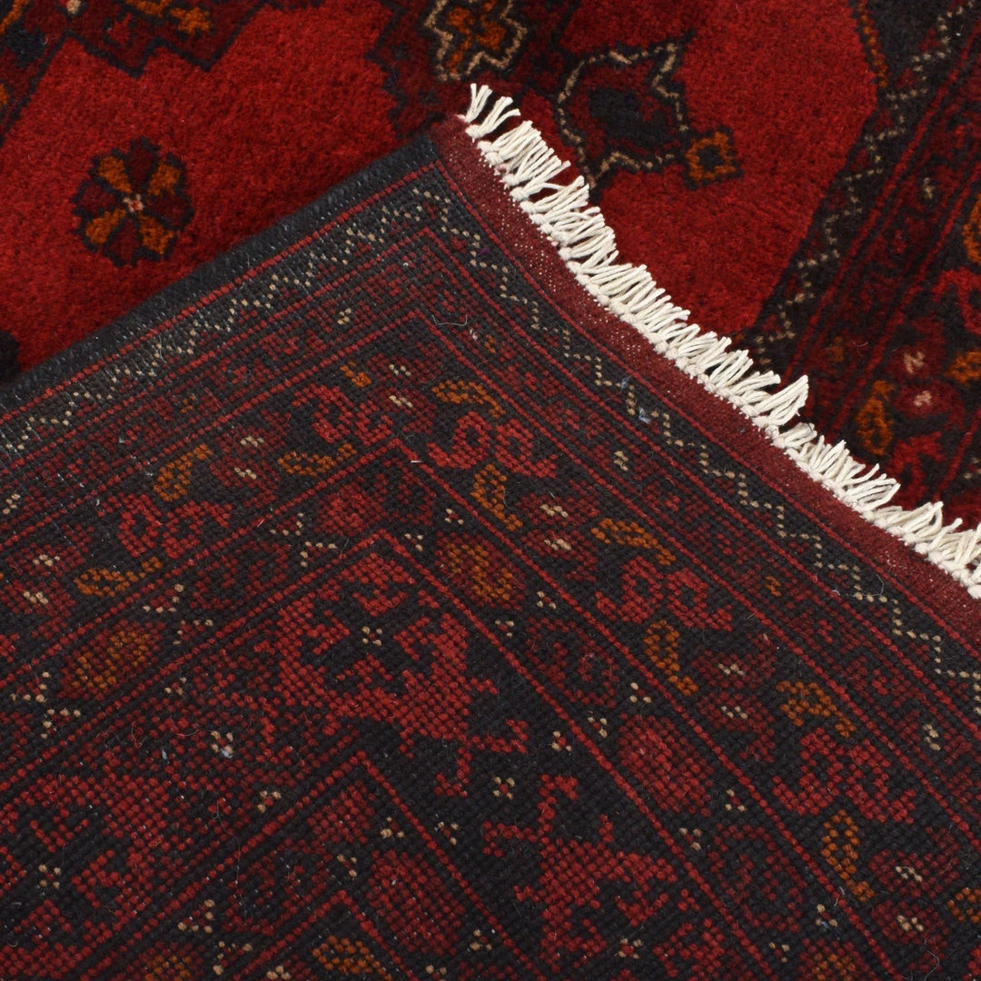 Red Afghan Khal Mohammadi Rug 4'11" x 6'4" Hand-Knotted | No. AL20911