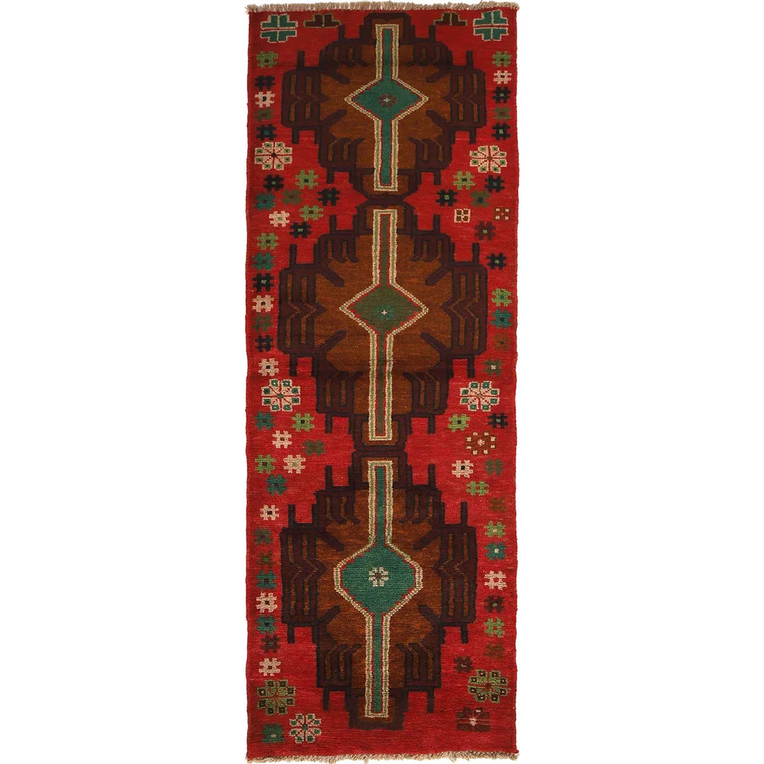 Red Afghan Baluchi Runner 2' 2" x 6' 7" Hand-Knotted | No. AL20951