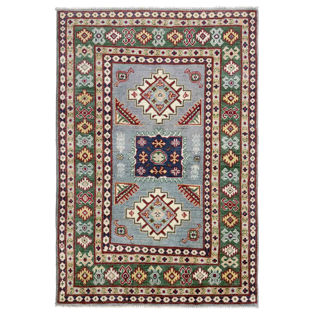 Handmade Kazak Area Rug 3' 2" x 5' 0" - No. AL20976