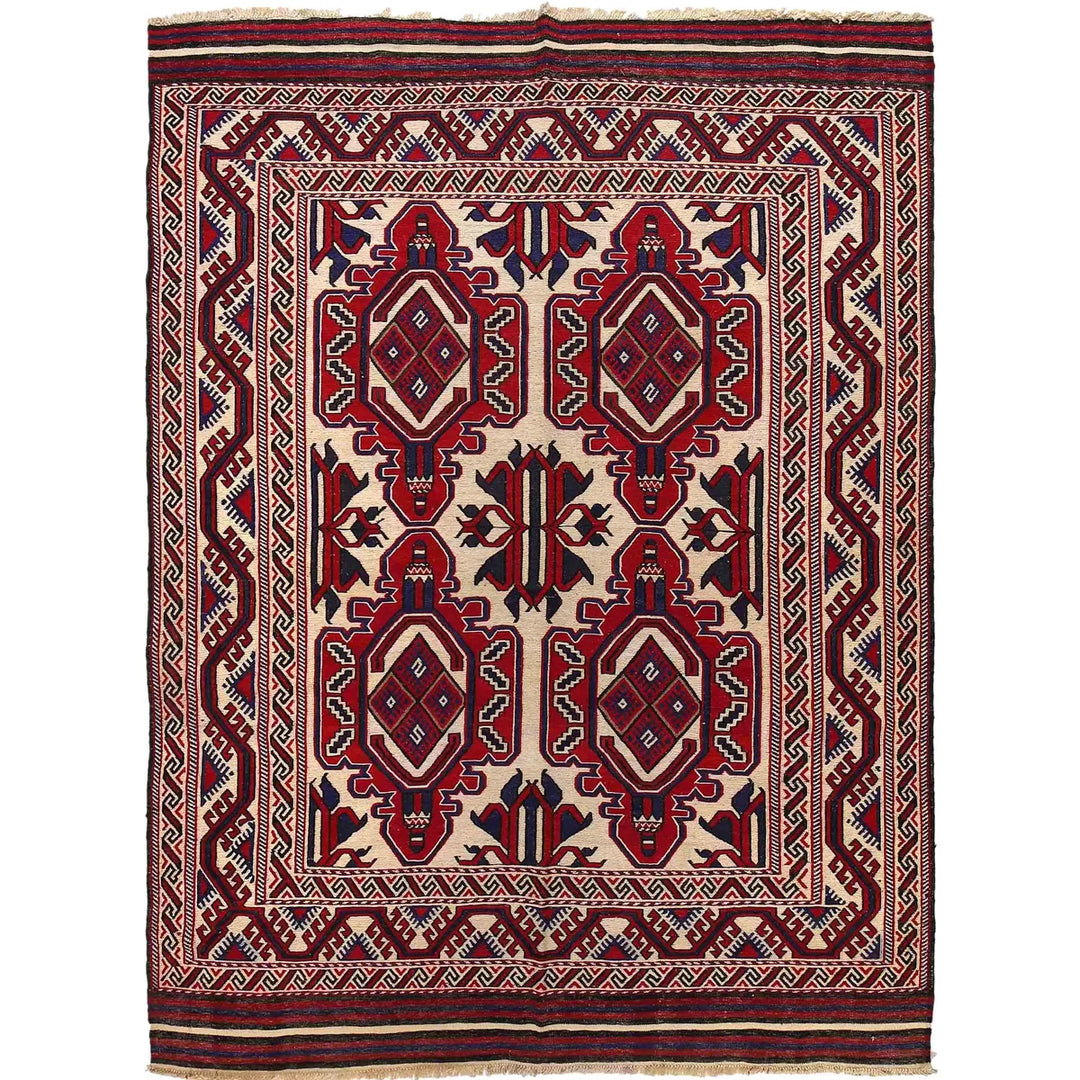 Afghan Saghari Kilim 6' 10" x 9' 4" - No. AL21003