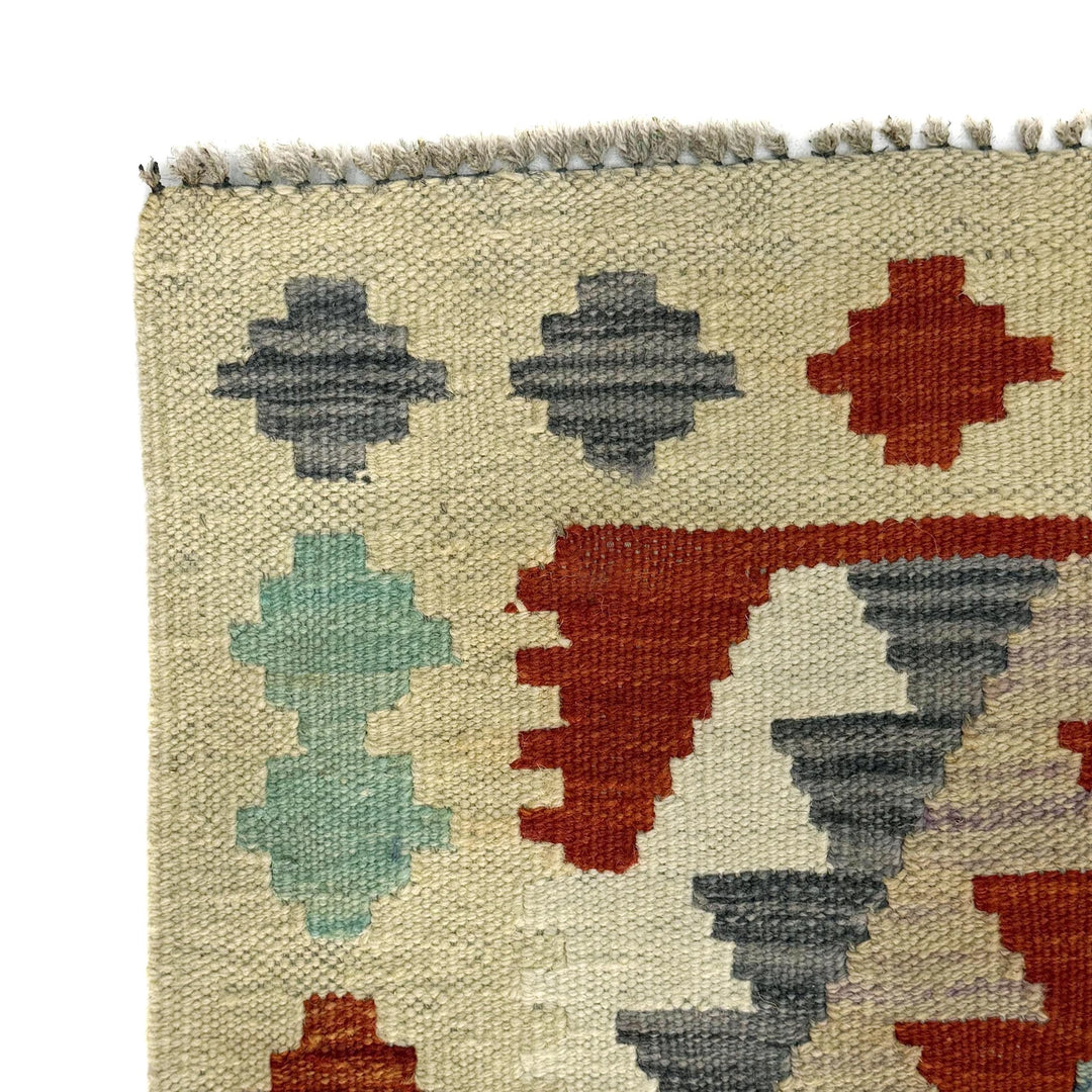 Afghan Vegetable Kilim Rug 2' 6" x 4' 2" Flat-Weave | No. AL210158