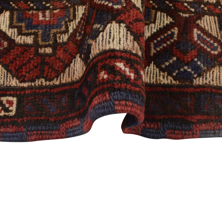 Beige Afghan Barjista Kilim Rug 4' 2" x 5' 10" Flat-Weave | No. AL21049