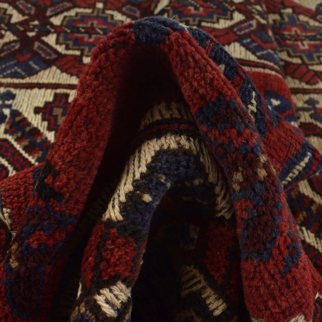 Beige Afghan Barjista Kilim Rug 4' 2" x 5' 10" Flat-Weave | No. AL21049