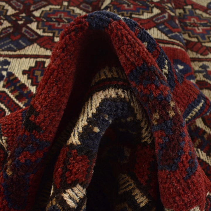 Beige Afghan Barjista Kilim Rug 4' 2" x 5' 10" Flat-Weave | No. AL21049