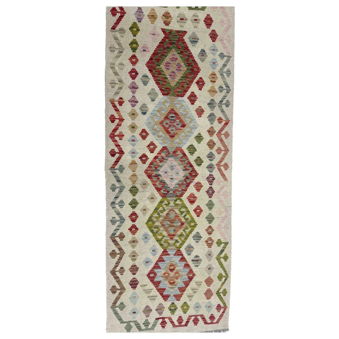 Afghan Vegetable Kilim Rug 2' 3" x 6' 3" Flat-Weave | No. AL211009