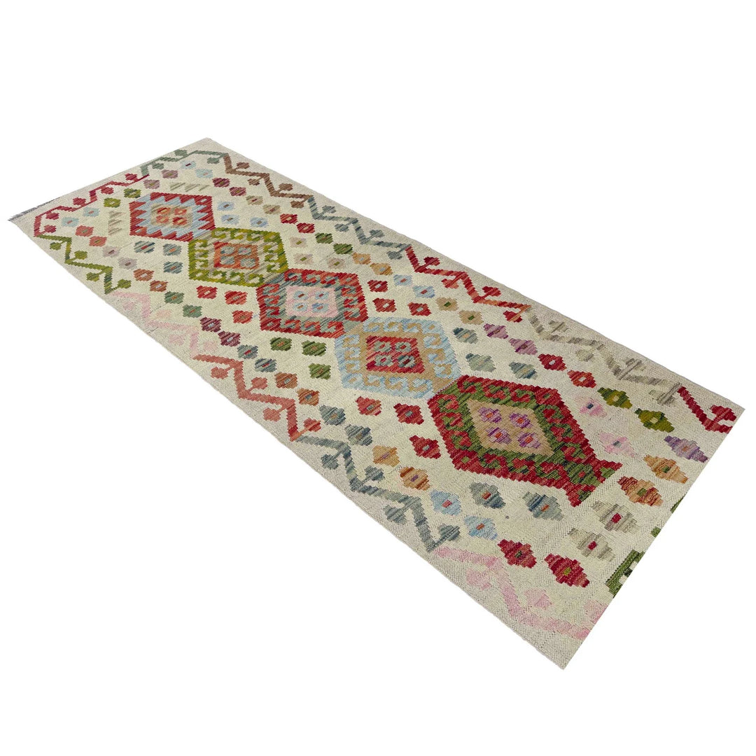 Afghan Vegetable Kilim Rug 2' 3" x 6' 3" Flat-Weave | No. AL211009