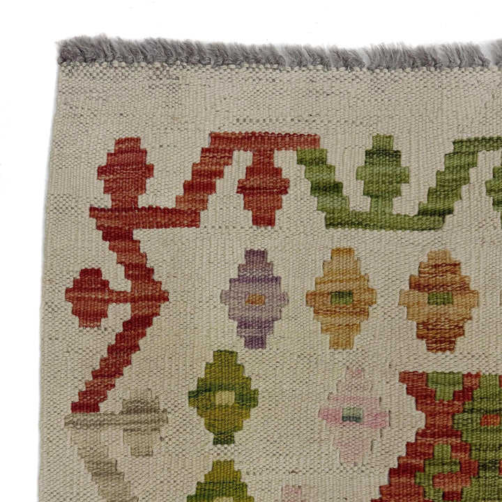 Afghan Vegetable Kilim Rug 2' 3" x 6' 3" Flat-Weave | No. AL211009
