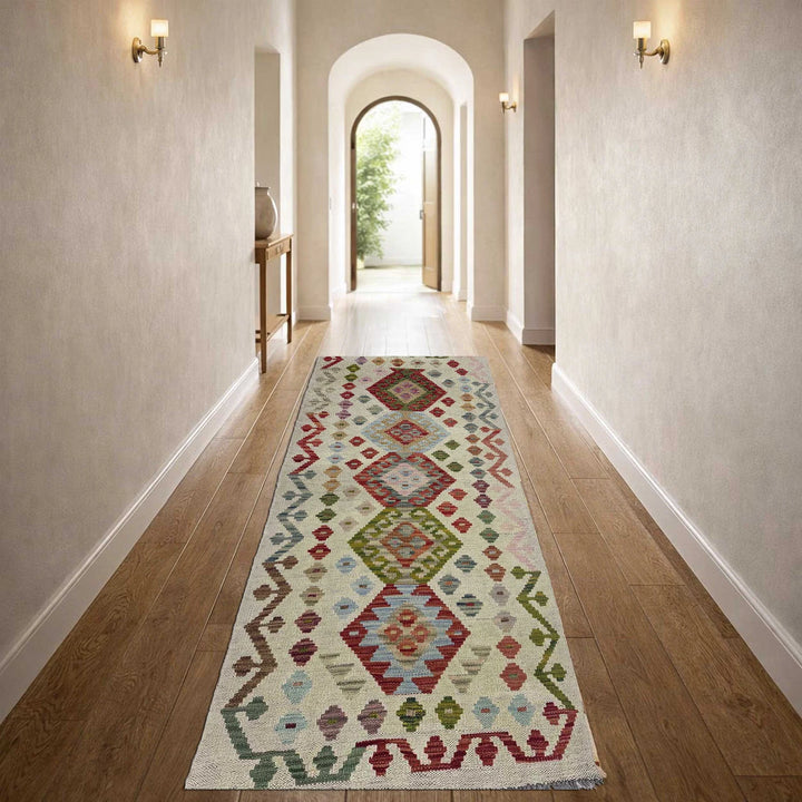 Afghan Vegetable Kilim Rug 2' 3" x 6' 3" Flat-Weave | No. AL211009