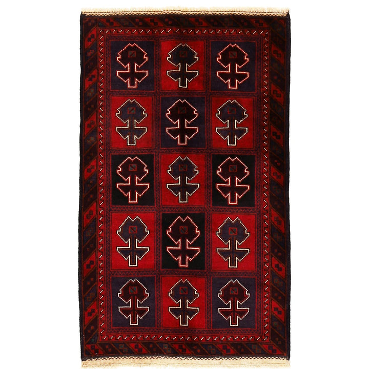 Afghan Baluchi Rug 2' 11" x 4' 5" Hand-Knotted | No. AL21118