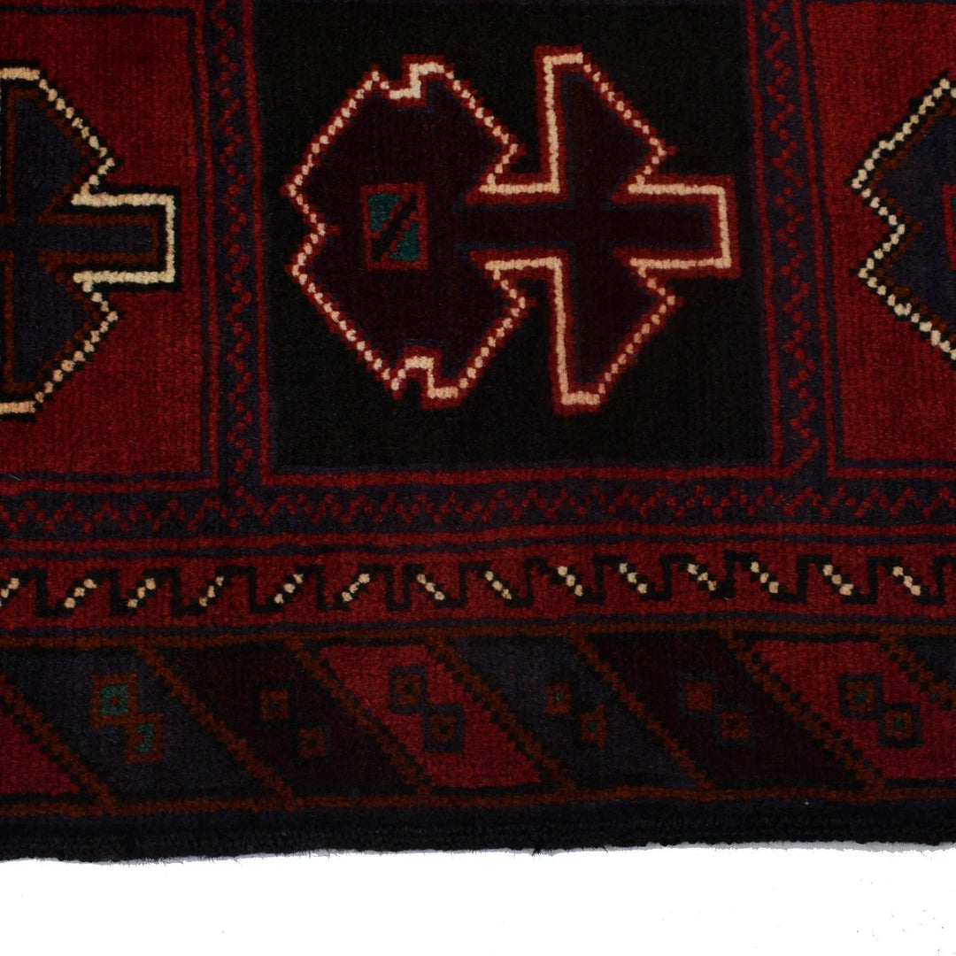 Afghan Baluchi Rug 2' 11" x 4' 5" Hand-Knotted | No. AL21118
