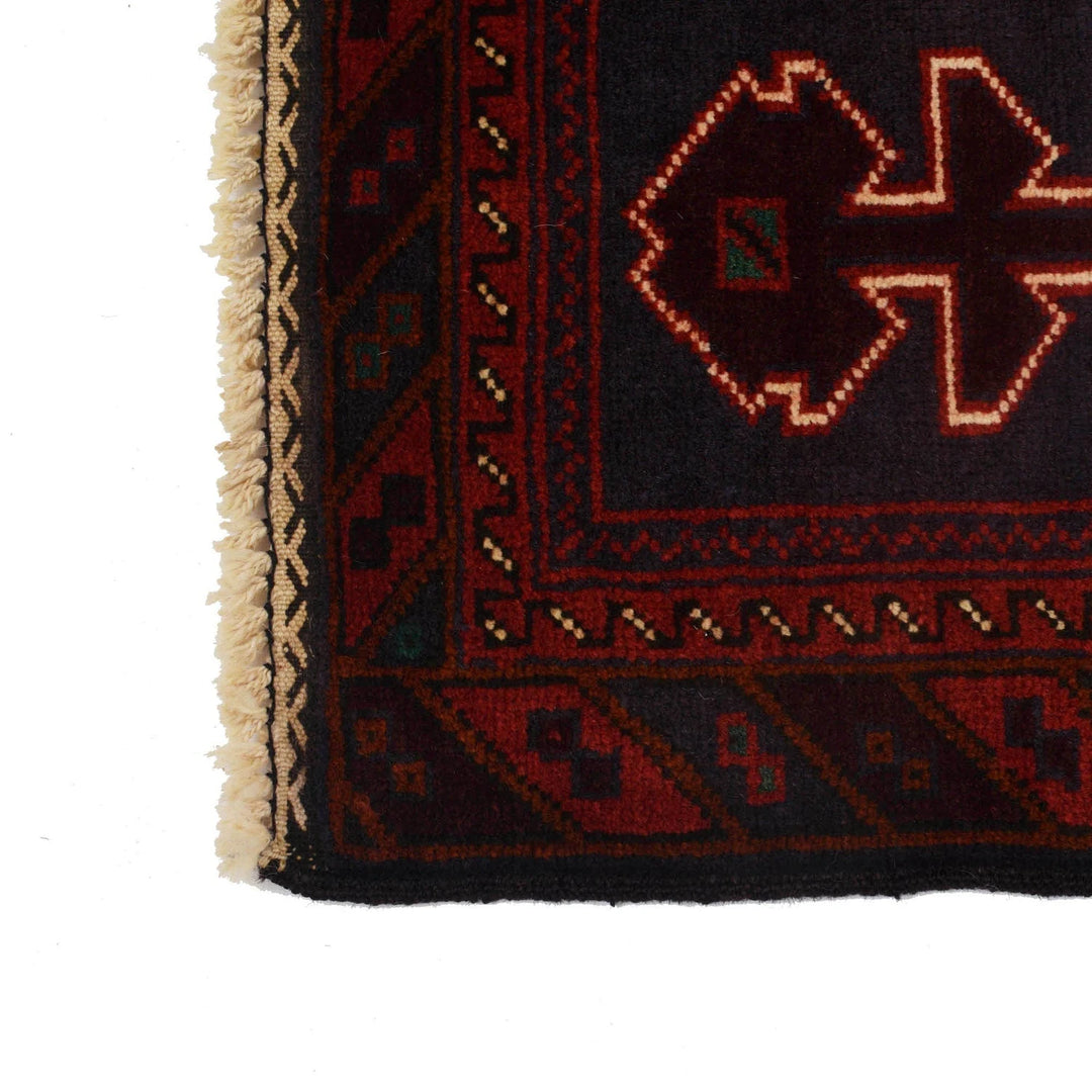 Afghan Baluchi Rug 2' 11" x 4' 5" Hand-Knotted | No. AL21118