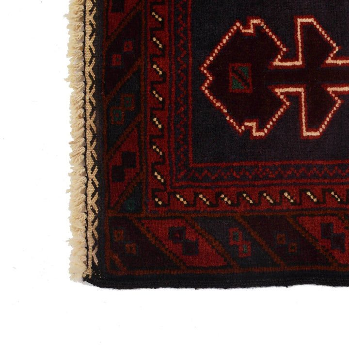 Afghan Baluchi Rug 2' 11" x 4' 5" Hand-Knotted | No. AL21118
