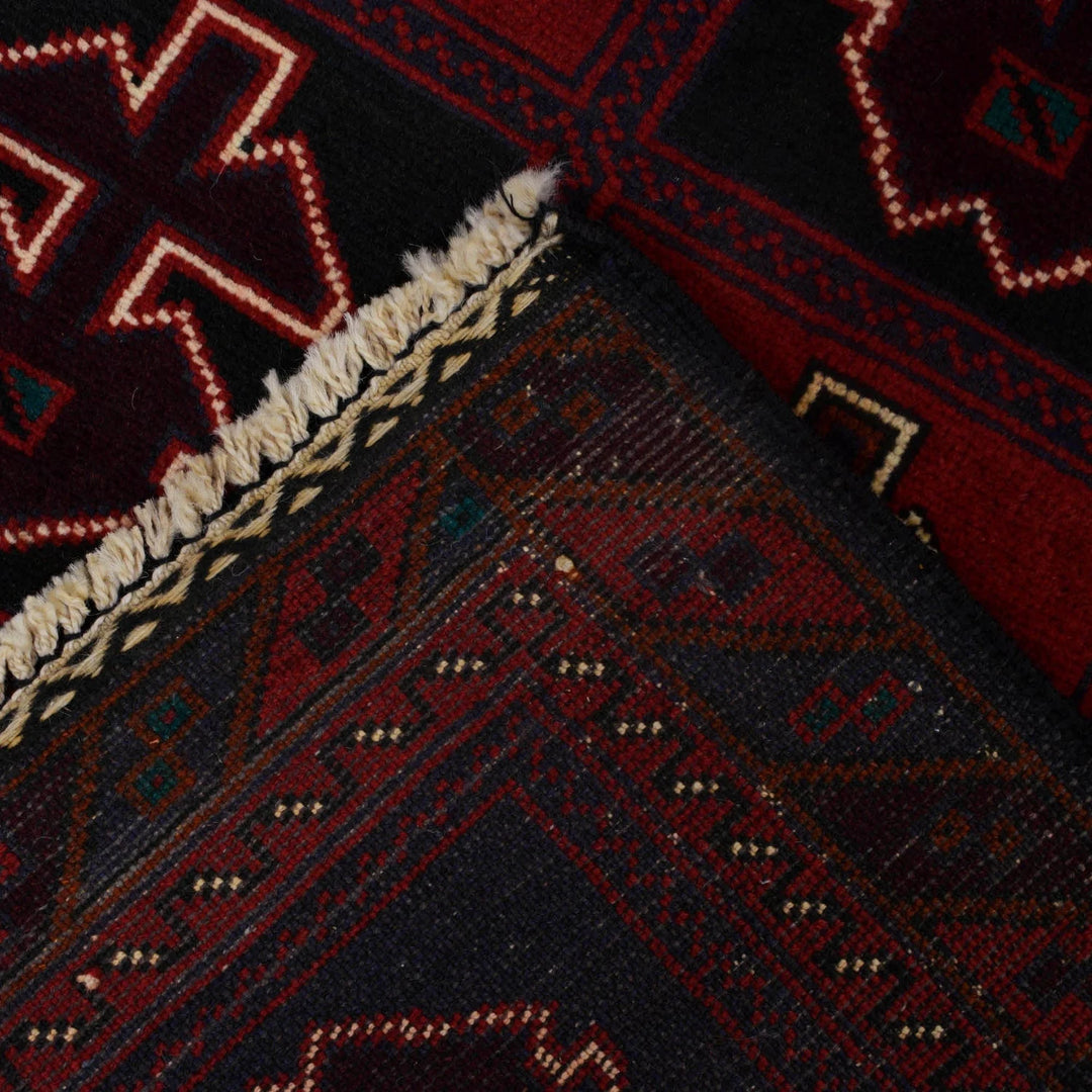 Afghan Baluchi Rug 2' 11" x 4' 5" Hand-Knotted | No. AL21118