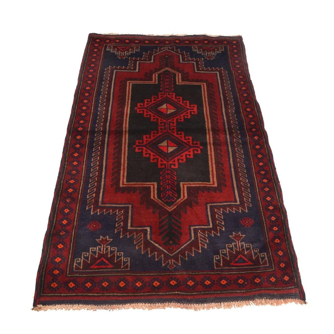 Afghan Baluchi Rug 2' 11" x 4' 10" Hand-Knotted | No. AL21125
