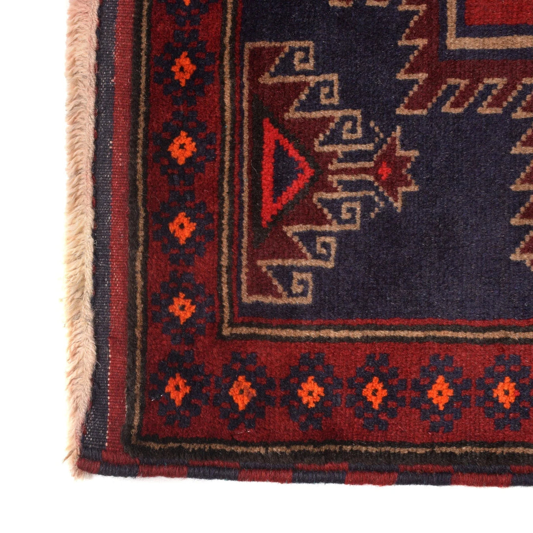 Afghan Baluchi Rug 2' 11" x 4' 10" Hand-Knotted | No. AL21125